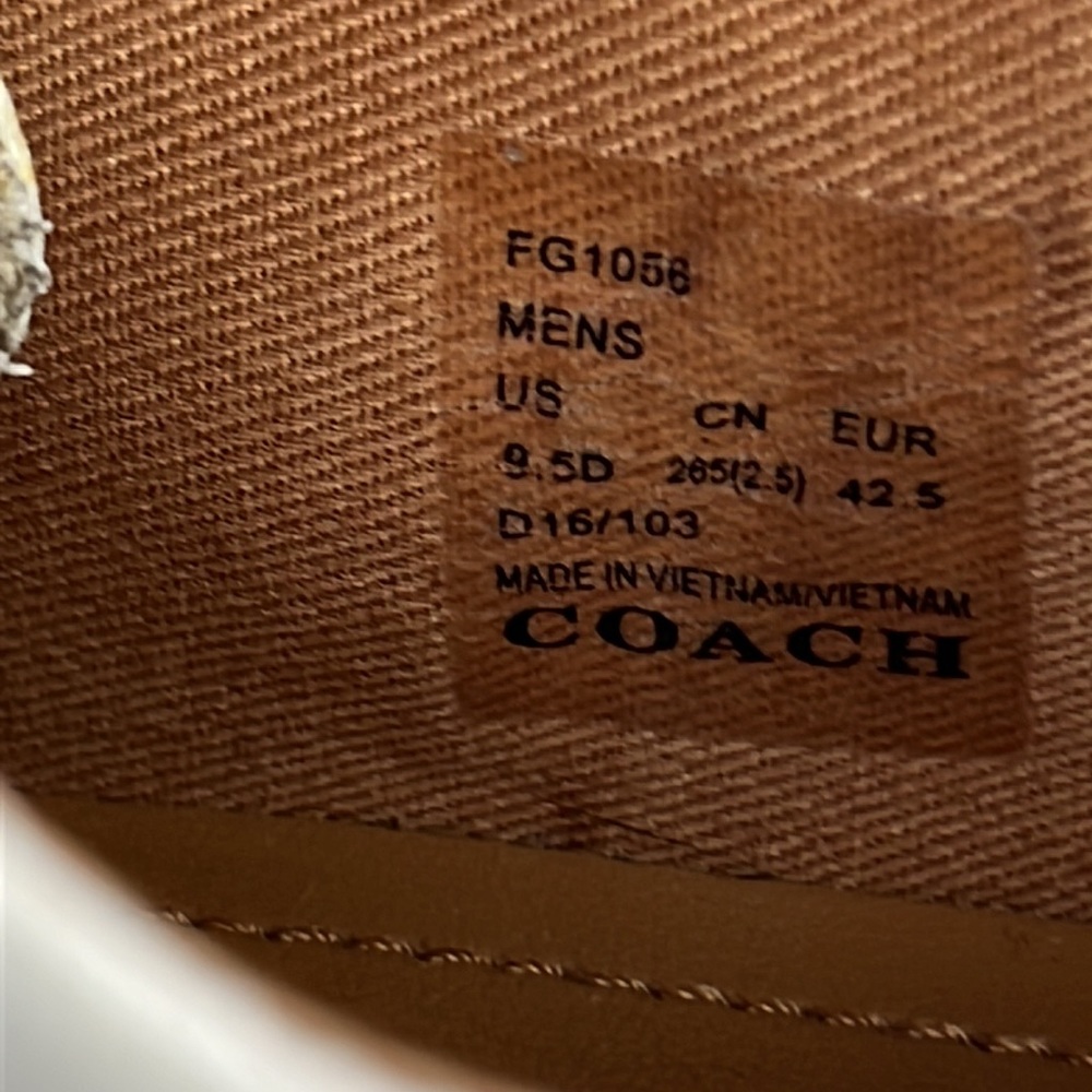 Men’s Coach Perkins White/Black Leather Lo Top Tennis Shoe Size 9.5 FG1056 - Picture 8 of 9